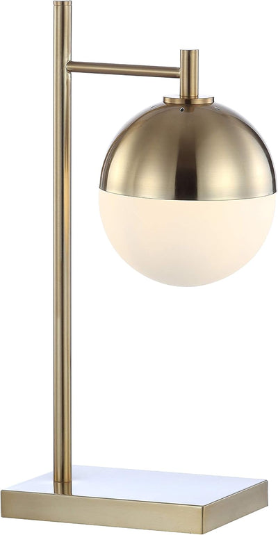 21" Art Deco Mid-Century Globe Table Lamp, Brass Gold