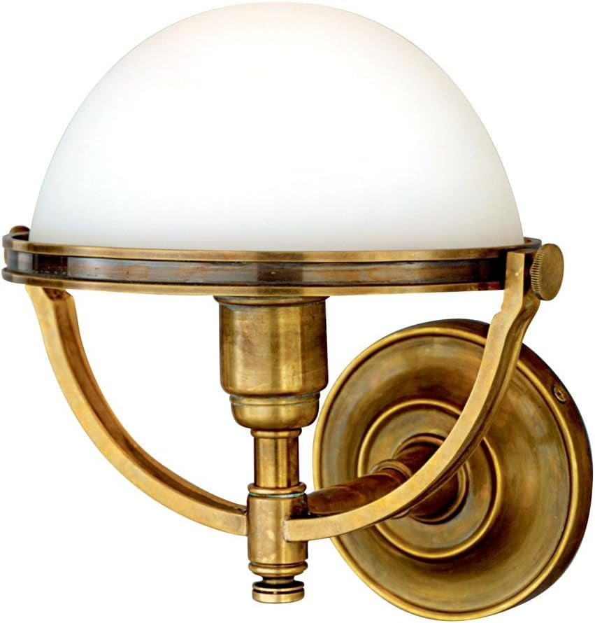 Stratford 1-Light Wall Sconce | Aged Brass Finish | Made of Brass & Glass | Damp-Rated for Bathroom Use | 10" W X 11" H Profile | 3301-AGB