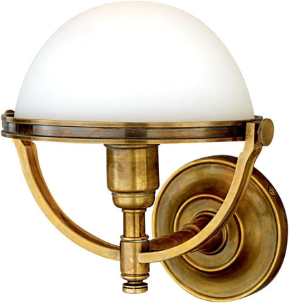 Stratford 1-Light Wall Sconce | Aged Brass Finish | Made of Brass & Glass | Damp-Rated for Bathroom Use | 10" W X 11" H Profile | 3301-AGB