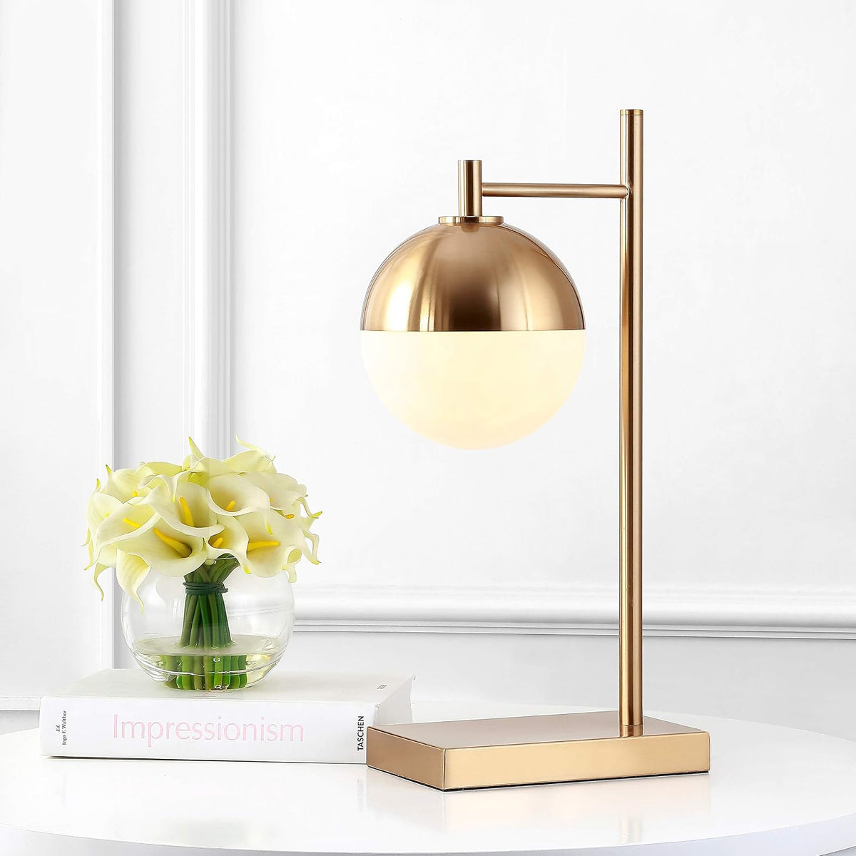 Marcel 21" Art Deco Mid-Century Globe Table Lamp, Brass Gold