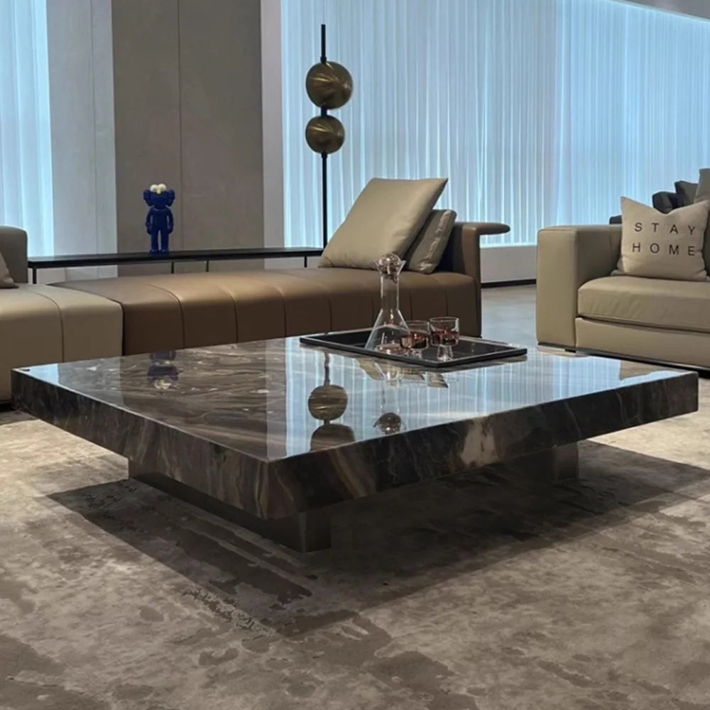 Light Luxury Sintered Stone Square Coffee Table