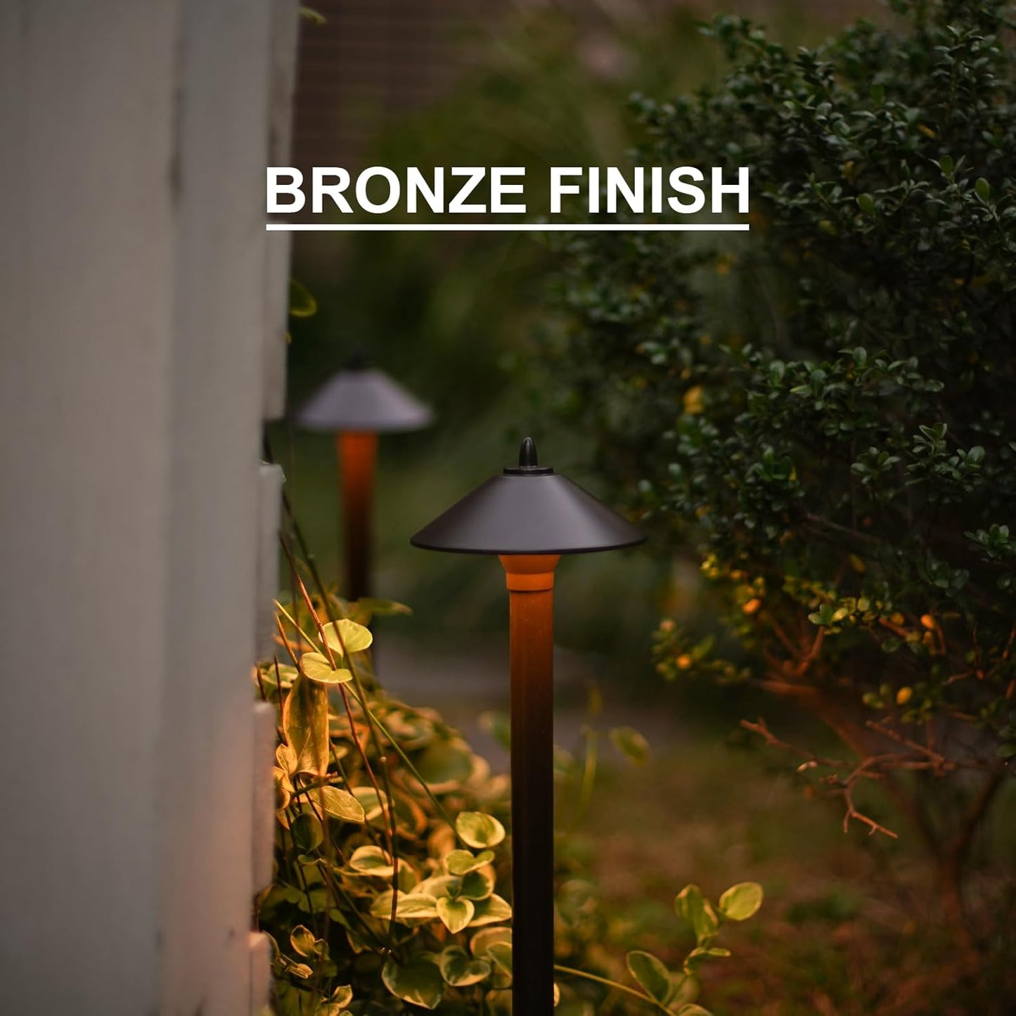 Landscape Lighting Outdoor Low Voltage Landscape Lighting Kits 8PK Pathway Lights Wired 10W 25 Lumen 2700K Warm White Metal 12V Bronze Electric Sidewalk Walkway Lights with Cable Connectors
