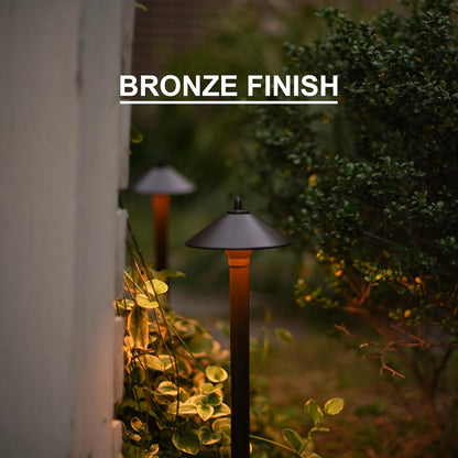 Landscape Lighting Outdoor Low Voltage Landscape Lighting Kits 8PK Pathway Lights Wired 10W 25 Lumen 2700K Warm White Metal 12V Bronze Electric Sidewalk Walkway Lights with Cable Connectors