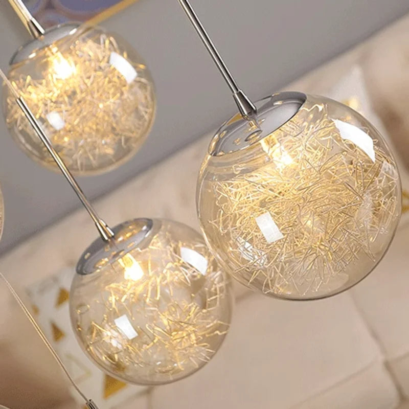 Modern Home Decoration Led Lights, Stair Chandelier, Living Room Chandelier, Glass Chandelier, Indoor Lighting