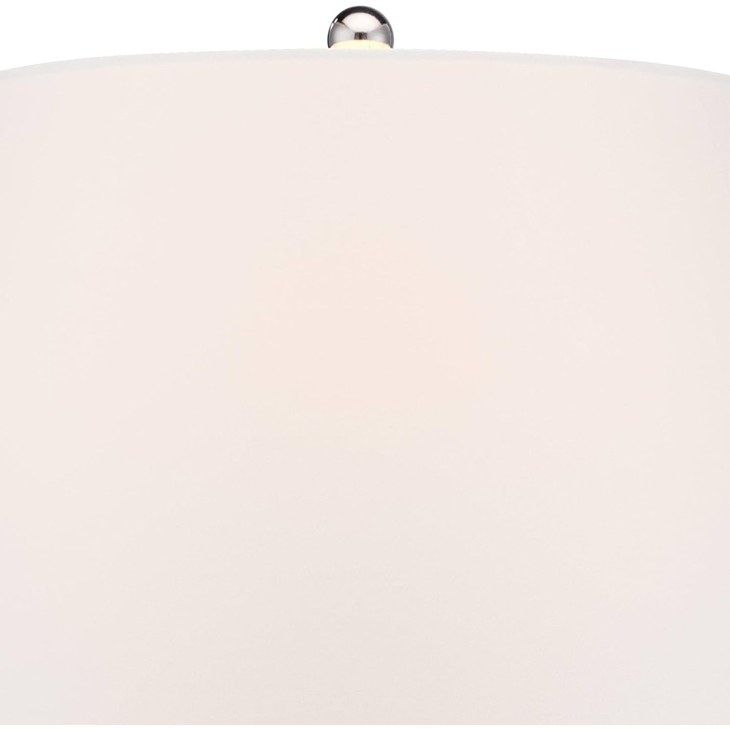 Modern Coastal Style Table Lamps 26" High Set of 2 Fillable Clear Glass Steel Metal White Empire Fabric Shade for Living Room Bedroom Beach House Bedside Nightstand Home Office