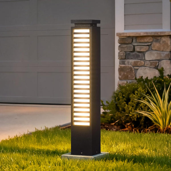 Commercial Grade Matte Black Aluminum Path Bollard Series