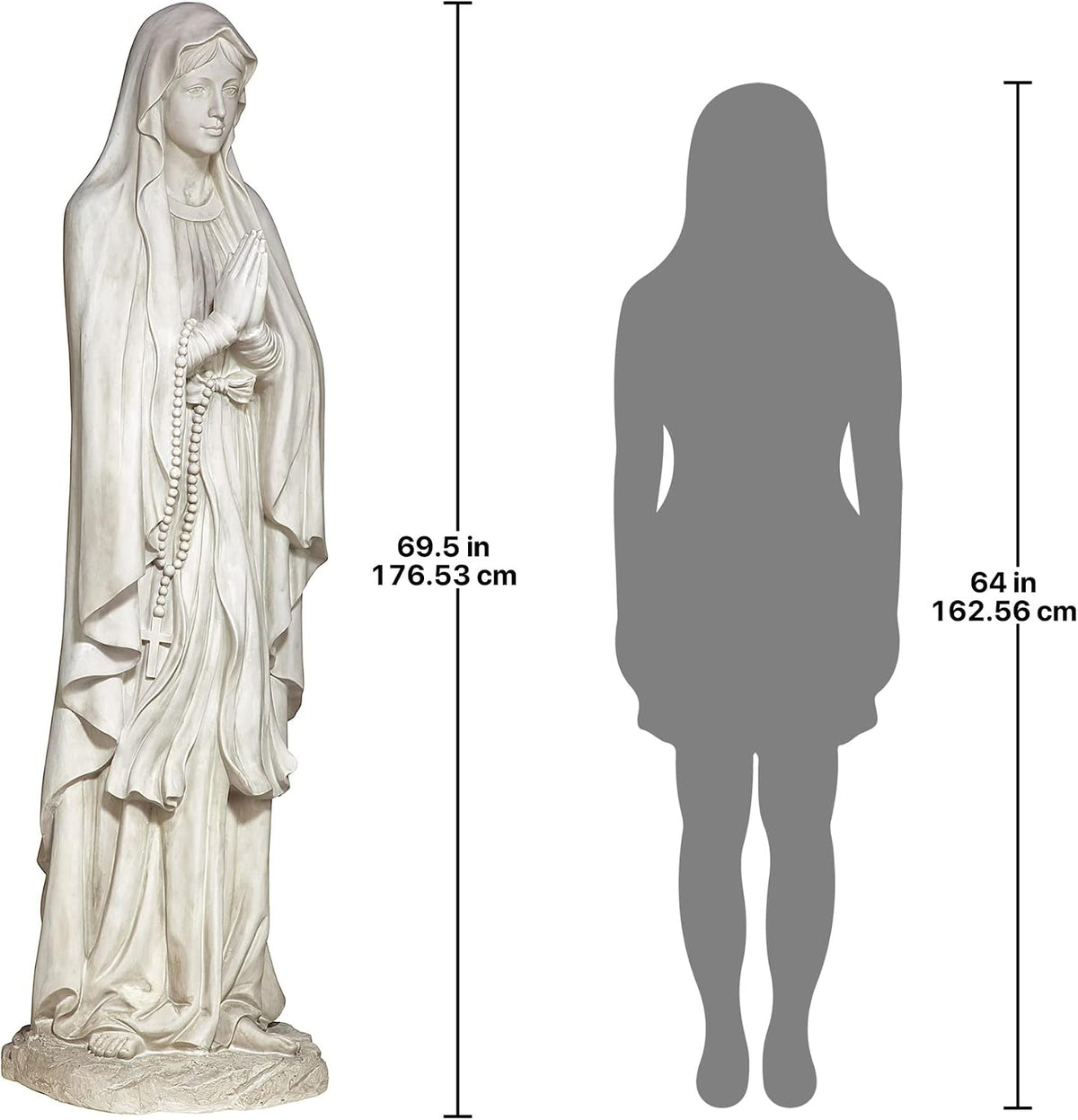 KY1314 Life Size Blessed Virgin Mary Statue,Antique Stone