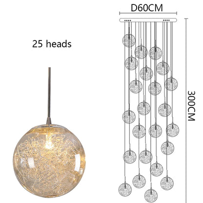Modern Home Decoration Led Lights, Stair Chandelier, Living Room Chandelier, Glass Chandelier, Indoor Lighting