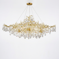 Linear Crystal Chandelier Built to Transform Your Dining Room, 14 Lights, Gold Finish, Tree Branch Design