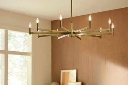 Erzo 48" 8-Light Chandelier, Natural Brass, 52613NBR