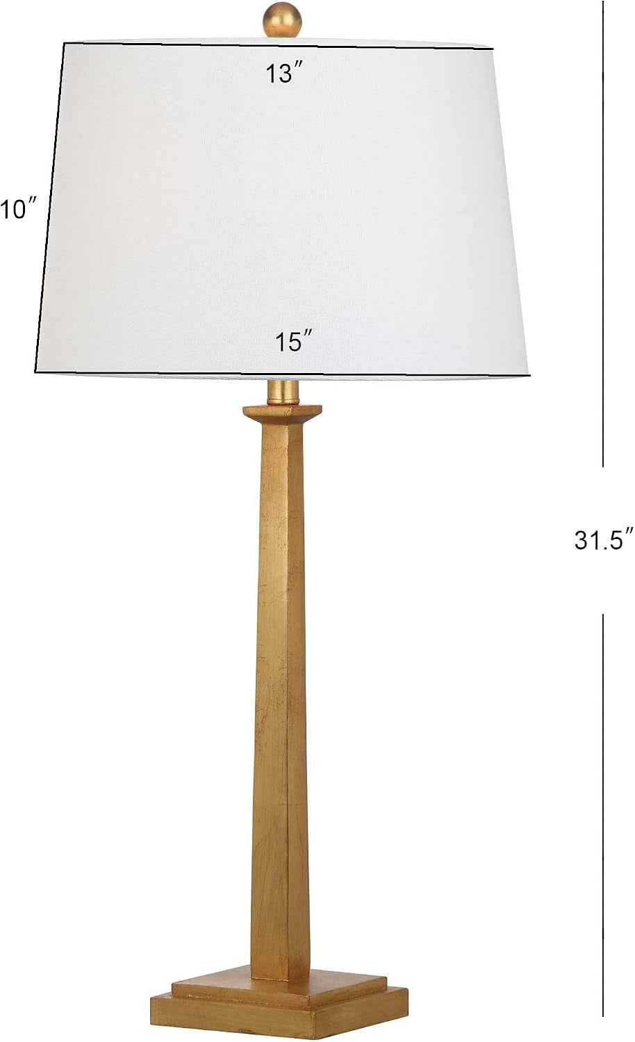 SAFAVIEH Andino Table Lamp Set of 2, 31.5" Glam Gold/White TBL4024A-SET2