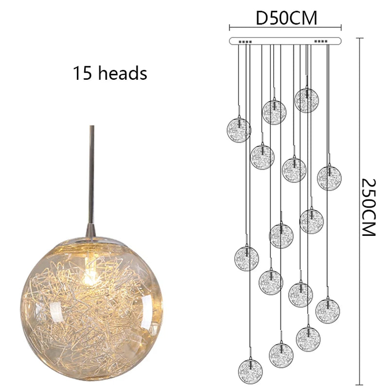 Modern Home Decoration Led Lights, Stair Chandelier, Living Room Chandelier, Glass Chandelier, Indoor Lighting