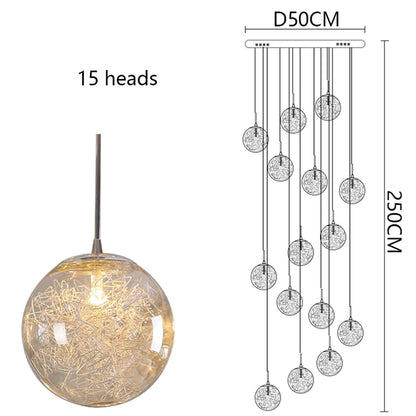 Modern Home Decoration Led Lights, Stair Chandelier, Living Room Chandelier, Glass Chandelier, Indoor Lighting