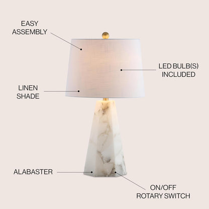 Xio Table Lamp Alabaster Metal 25.5", Natural/Brass Gold