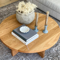 Sculptural round Wood Coffee Table