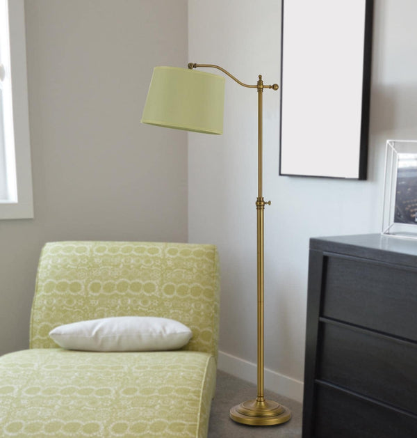 Transitional One Light Floor Lamp from Wilmington Collection in Brass - Antique Finish, 28.00 Inches, Copper