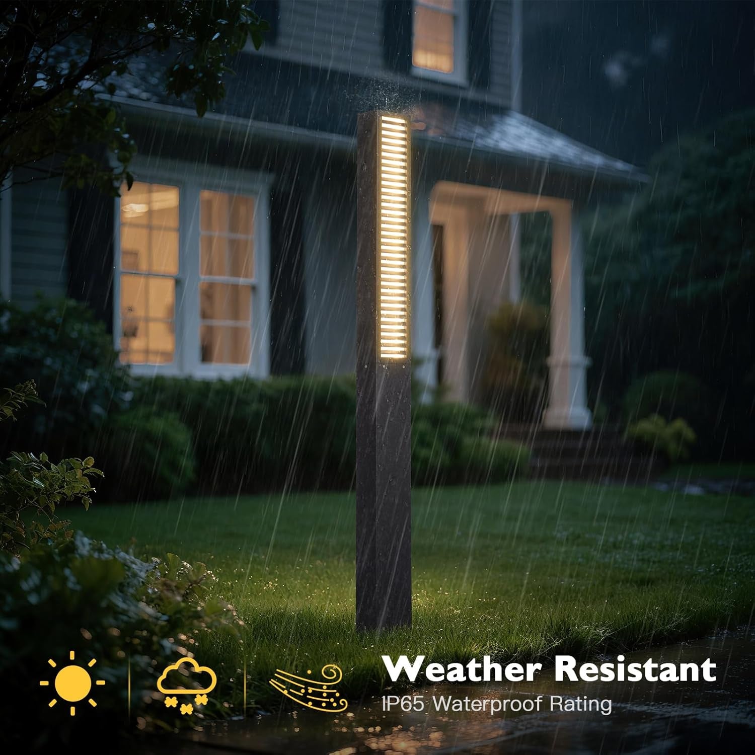 Landscape Path Lights, 71" Outdoor Pathway Lights, 3000K Bollard Light, IP65 Waterproof Commercial Pathway Lighting, Bollards Light Path Led Wired for Lawn Garden Driveway Walkway