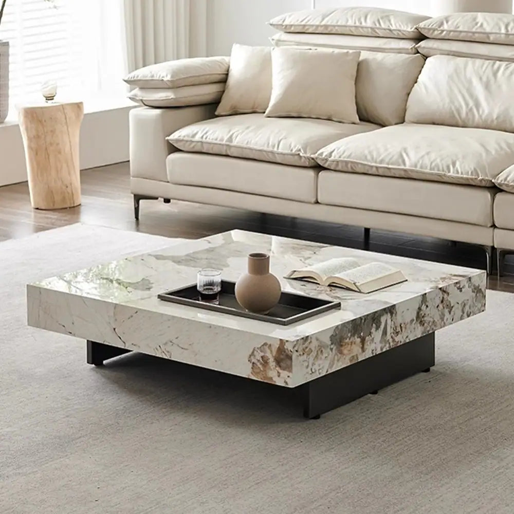 Light Luxury Sintered Stone Square Coffee Table