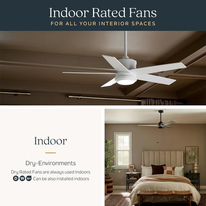 Gentry XL 65" Ceiling Fan with LED Light, Distressed Black