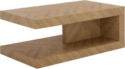 - Andra Coffee Table - Transitional Light Brown Metal and Wood - Ideal for Living Room, Family Room (CK12530)