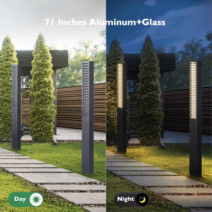 Landscape Path Lights, 71" Outdoor Pathway Lights, 3000K Bollard Light, IP65 Waterproof Commercial Pathway Lighting, Bollards Light Path Led Wired for Lawn Garden Driveway Walkway