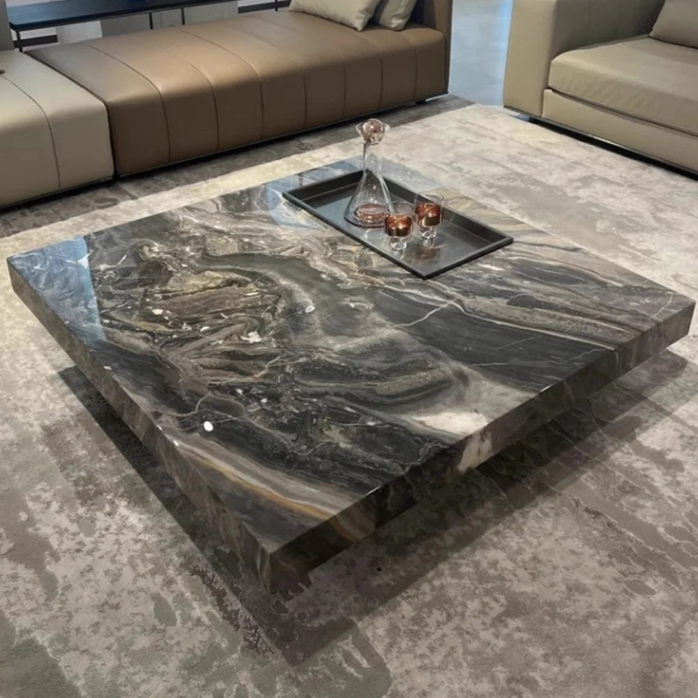 Light Luxury Sintered Stone Square Coffee Table