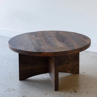 Sculptural round Wood Coffee Table