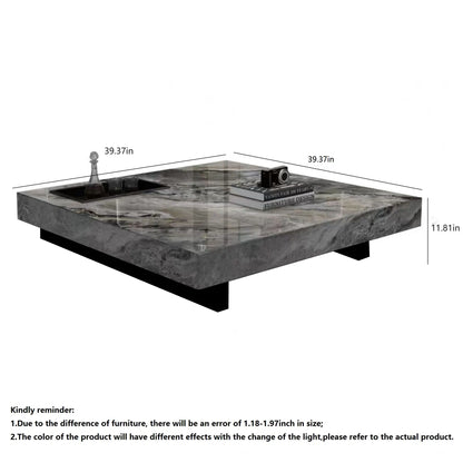 Light Luxury Sintered Stone Square Coffee Table