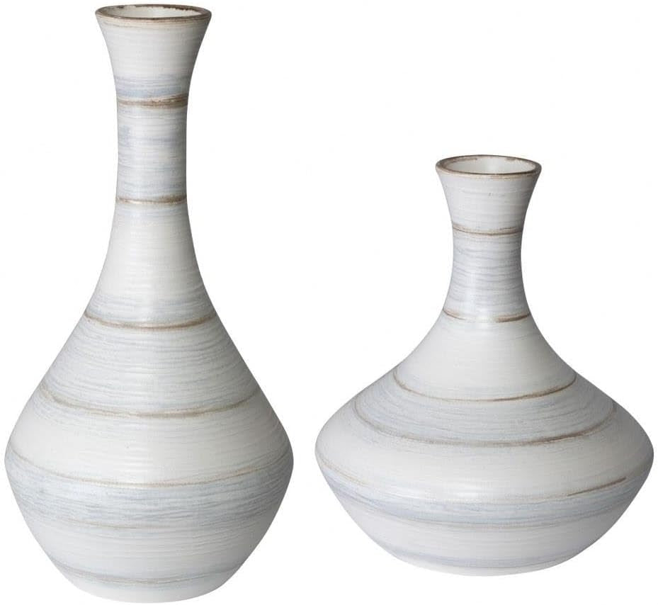Potter - 20.6 Inch Fluted Striped Vase (Set of 2)