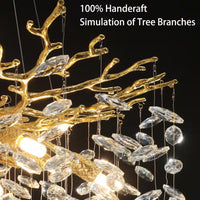 Modern Chandelier 118 In. 28-Light Crystal Gold Chandelier for Foyer, Living Room, Multiple Tiers Chandelier