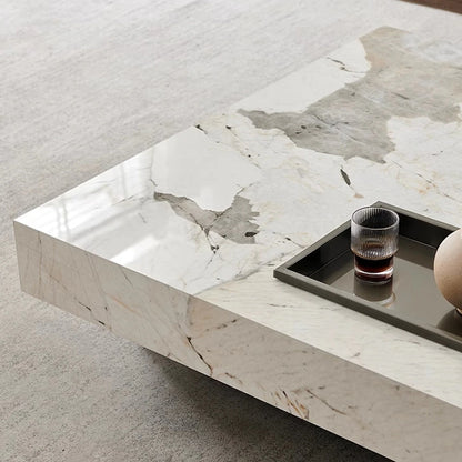Light Luxury Sintered Stone Square Coffee Table