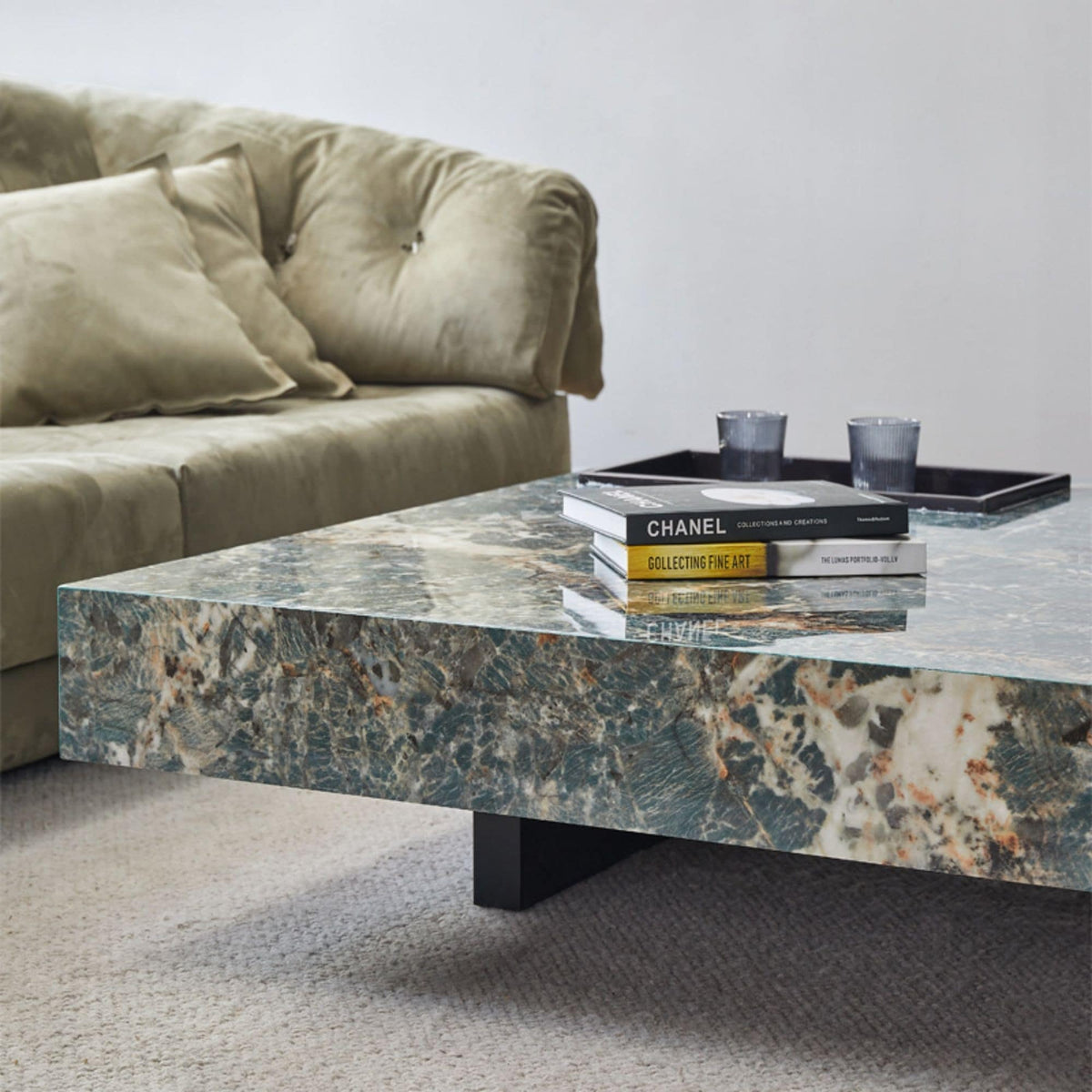 Light Luxury Sintered Stone Square Coffee Table