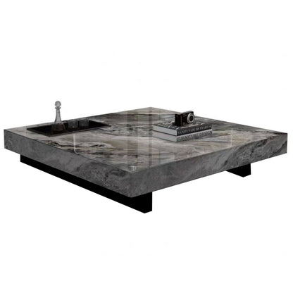 Light Luxury Sintered Stone Square Coffee Table