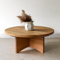 Sculptural round Wood Coffee Table