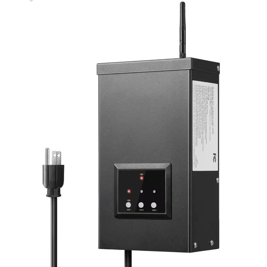 Smart Low Voltage Landscape Lighting Transformer 200W 3 Independent Outputs Remote Control Timer Weatherproof