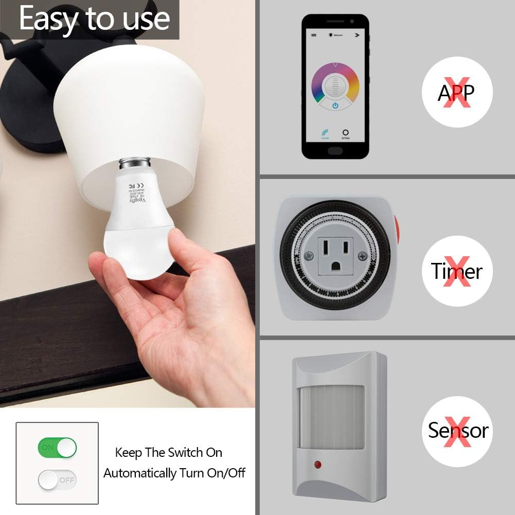 Dusk to Dawn Light Bulb 7W E26 Smart Sensor LED Bulbs Built-In Photosensor Detection with Auto Switch Outdoor Indoor LED Lighting Lamp for Porch Front Door Garage Basement (Cool White, 2 Pack)