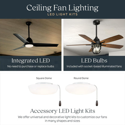 Gentry XL 65" Ceiling Fan with LED Light, Distressed Black