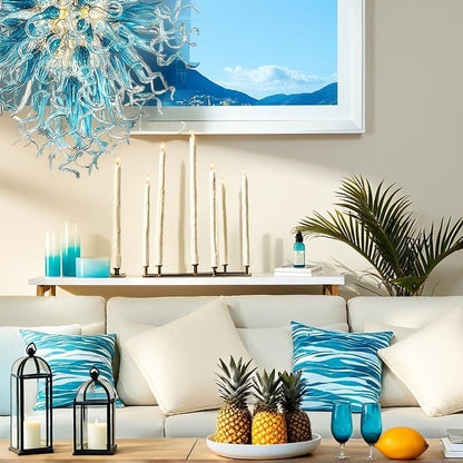 Chandeliers Modern Hand Blown Glass Art Chandelier, Hanging Pendant Ceiling Light Fixture for Kitchen, Bedroom, Dining Room, Hotel, Living Room; Customizable Size& Color