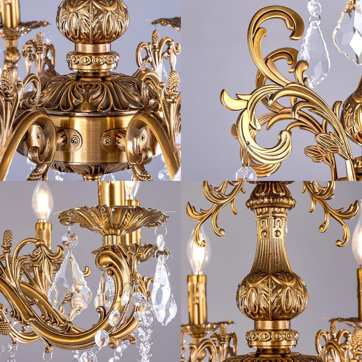 Crystal Chandeliers 28" Vintage Antique Bronze Chandelier