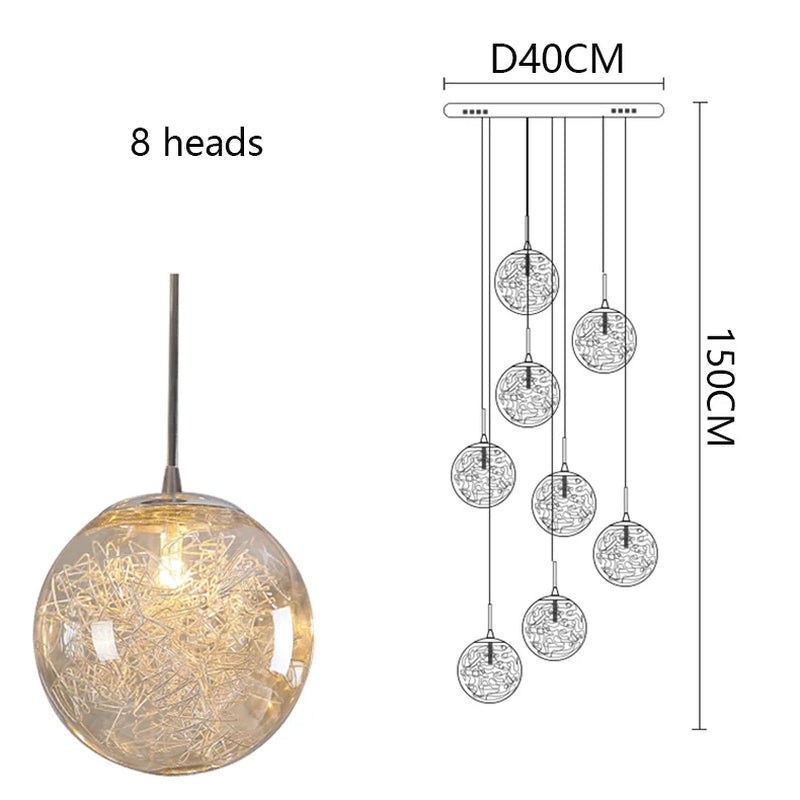 Modern Home Decoration Led Lights, Stair Chandelier, Living Room Chandelier, Glass Chandelier, Indoor Lighting
