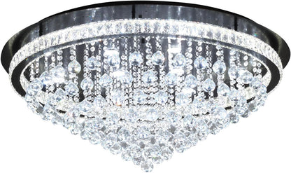 Dia 40" Modern Crystal Chandeliers for Living Room,Black Large Chandelier Flush Mount Chandeliers for Bedrooms Dining Room Dimmable 2700K 4500K 6000K