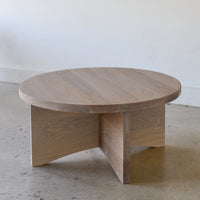Sculptural round Wood Coffee Table