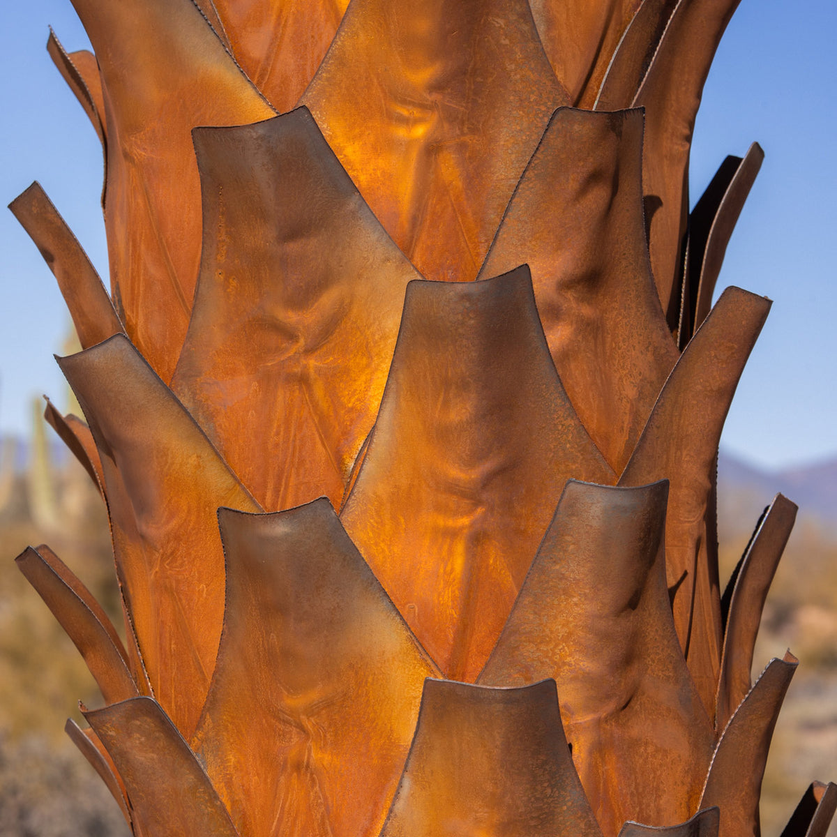 10' Sunset Palm Tree Sculpture by Desert Steel