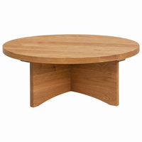 Round Coffee Table Crafted for Modern Living, Solid Wood Base, Reclaimed Hardwoods, Sustainable Materials