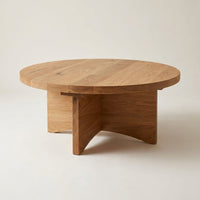 Sculptural round Wood Coffee Table — Studio Shot