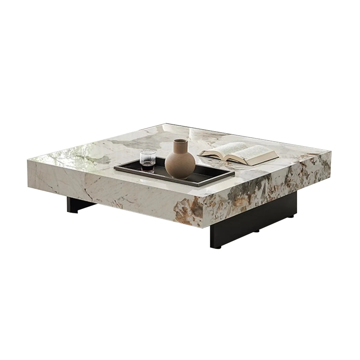 Light Luxury Sintered Stone Square Coffee Table