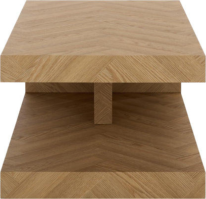 - Andra Coffee Table - Transitional Light Brown Metal and Wood - Ideal for Living Room, Family Room (CK12530)
