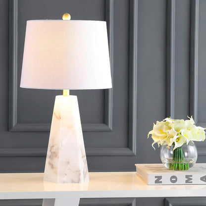 Xio Table Lamp Alabaster Metal 25.5", Natural/Brass Gold