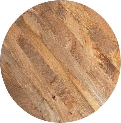 Talcott Tiered Modern round Coffee Table, 28 X 28 X 18, Natural Wood, Transitional Two-Tier Circle Living Room Table with Storage and Mango Wood Construction