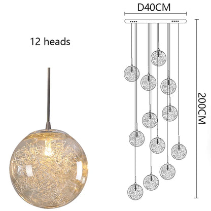 Modern Home Decoration Led Lights, Stair Chandelier, Living Room Chandelier, Glass Chandelier, Indoor Lighting